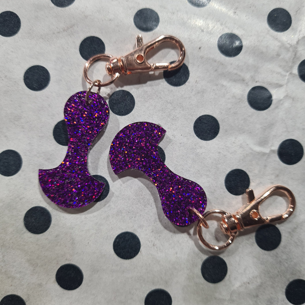 Holographic Violet Glitter Trolley Token