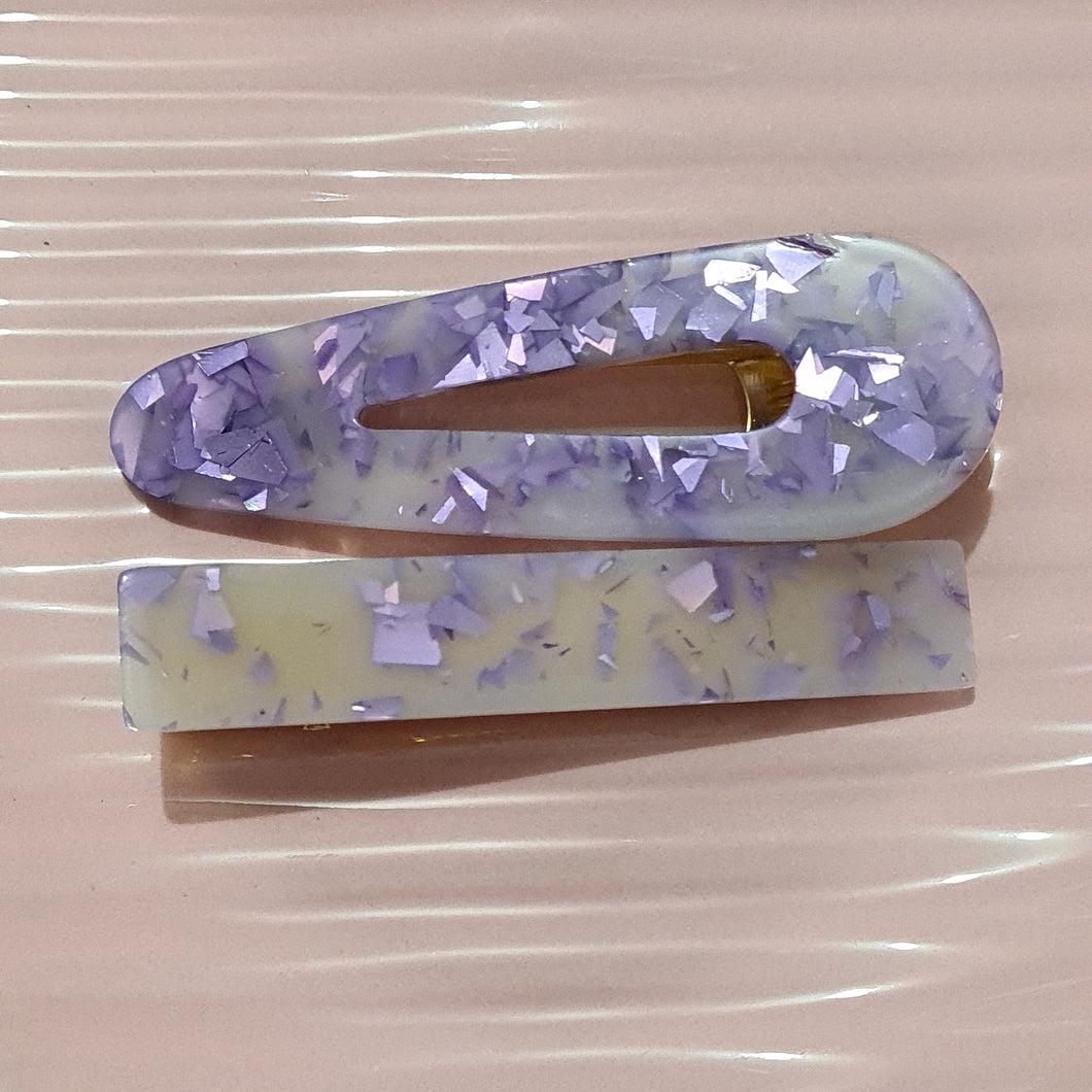 Pack of 2 Purple Speck Hair Clips