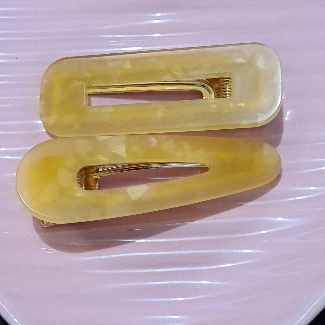 Pack of 2 Yellow Hair Clips