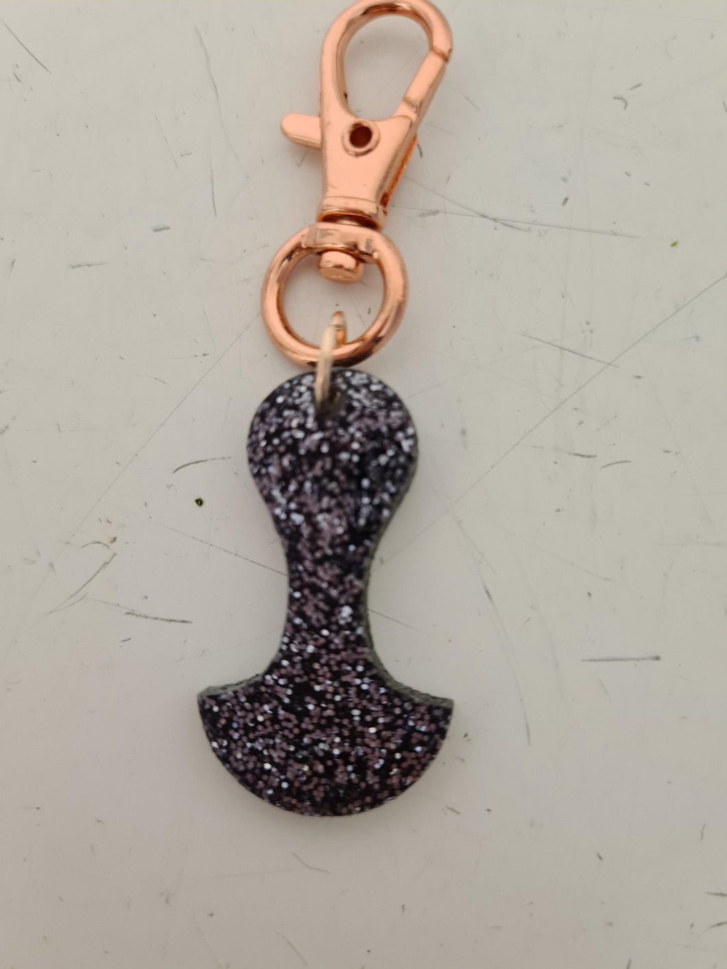 Black Glitter Trolley Token